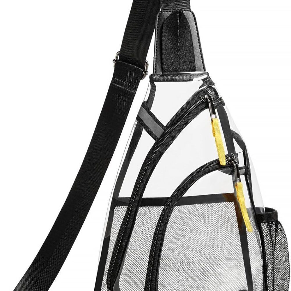 Clear Stadium Bag Unisex TPU Waterproof Crossbody with Adjustable Strap - Picture 7 of 8